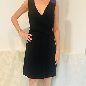 Lila P Black Sleeveless Dress with purple detail